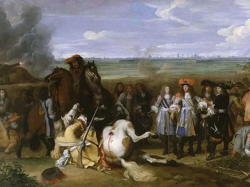 1611-Baudouin Yvart - Luigi XIV a Douai durante la Guerra di Devoluzione del 1667 - da Le Brun